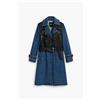 Desigual, Trench smontabile in denim, Poliuretano, Blu, L