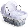 Clair de Lune Dimple Grey Wicker Moses Basket