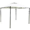 LoviStore Gazebo 3x3 in Metallo da Giardino Struttura in Acciaio Verniciato Colore Grigio Antracite Copertura in Poliestere con Telo Copertura Colore Beige con Cuspide Antivento Modello Rimini