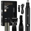 Mapille 3 in 1 Tagliapeli Naso e Orecchie, Taglia Capelli Naso Professionale Indolore Ricaricabile USB Rasoio Peli Naso IPX7 Impermeabile Taglia Peli Naso e Orecchie per Uomini e Donne