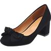 Gicoiz Calzature Donna Basic Comfy Square Toe Senza Chiusura Suede Tacco a Blocco Pump