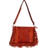 Modarno borsa da donna con frange, a tracolla, in pelle scamosciata 29x2x21 cm