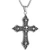 FREELANCE JW COLLANA A CROCE GOTHIC SKULL IN ACCIAIO INOSSIDABILE 316L - ARGENTO/ACCIAIO