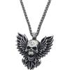FREELANCE JW COLLANA CON TESCHIO ALATO DOUBBLE FACE IN ACCIAIO - ARGENTO/ACCIAIO