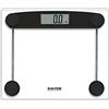 Salter 9208 BK3R - Bilancia elettronica compatta in vetro, da bagno, capacità 180kg, facile lettura, sistema step-on, pedana in vetro rinforzato, design minimalista, 300mm x 250mm, nero/trasparente