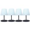 Lumisky Set di 4 mini lampade da tavolo LED grigio senza fili bianco dimmerabili 2 x TWINS ROCK H16 cm