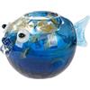 GILDE Vaso Kandaru Fish Glass Art - blu - circa 22 cm | a forma di pesce in vetro, altezza 13 x larghezza 22 cm, apertura circa 6,5 cm. Colore accento beige/crema. Vaso decorativo