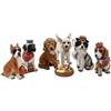 DRW Presepe Mistero dei Cani 10 cm in Resina Dipinto a Mano formato da 7 Pezzi