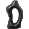 DRW Vaso da Tavolo a Forma di Ceramica, Nero, 25 x 16 x 7,5 cm