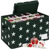 Relaxdays Scatola per palline di Natale, 30 palline, H x L x P: 26,5 x 42,5 x 26 cm, poliestere, cartone, scatola, verde