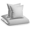 sleepwise "Soft Wonder" - Biancheria da Letto, Extra-comfort, Traspirante, Antipiega, Ipoallergenico, Completo Copripiumino, 3 Pezzi - 240x220cm e 2x 65x65 Federe, Grigio chiaro/bianco
