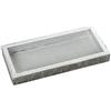 DRW Vassoio rettangolare in metallo, decorazione albero della vita, argento, 2,5 x 26 x 12 cm