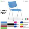 SEIPO LAMIA POLY LP0001G Sedia fissa impilabile quattro gambe in acciaio grigie seduta e schienale in polipropilene SEIPO