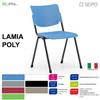 SEIPO LAMIA POLY LP0001N Sedia fissa impilabile quattro gambe in acciaio nere seduta e schienale in polipropilene SEIPO