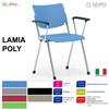SEIPO LAMIA POLY LP0002C Sedia fissa quattro gambe in acciaio cromato seduta con braccioli e schienale in polipropilene SEIPO