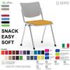 SEIPO LAMIA EASY SOFT LE0001C D2 Sedia fissa quattro gambe cromato seduta imbotitta e schienale in polipropilene SEIPO ECOPELLE D2
