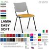 SEIPO LAMIA EASY SOFT LE0001N Sedia fissa quattro gambe in acciaio nero seduta imbotitta e schienale in polipropilene SEIPO