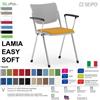 SEIPO LAMIA EASY SOFT LE0002C Sedia fissa gambe cromato seduta imbotitta e schienale in polipropilene braccioli SEIPO