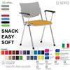 SEIPO LAMIA EASY SOFT LE0002C D2 Sedia quattro gambe cromato seduta imbotitta schienale polipropilene SEIPO ECOPELLE D2
