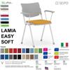 SEIPO LAMIA EASY SOFT LE0002G Sedia fissa gambe grigio seduta imbotitta schienale polipropilene braccioli SEIPO tessuto V