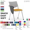 SEIPO LAMIA EASY SOFT LE0003C D2 Sedia quattro gambe cromato seduta imbotitta schienale polipropilene tavoletta SEIPO ECOPELLE D2