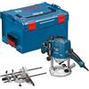 Bosch Professional Fresatrice verticale GOF 1250 CE (incl. chiave fissa 19 mm, guida parallela con regolazione di precisione, adattatore per anelli a copiare, pinza di serraggio, L-BOXX)