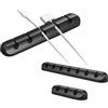 Benza Ibenzoa® Portacavi in silicone a 15 canali - Set (3 pezzi) con strisce adesive 3M, clip flessibili per cavi per scrivania e ufficio, adatte a cavi di computer, alimentazione e audio fino a Ø 6 mm