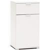 milani home - comodino armadietto 1 anta e 1 cassetto 45 x 38 x 85 cm, bianco, truciolare bilaminato, Made in Italy