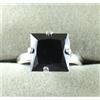 Anello Solitario In Argento 925 con Diamante Nero Certificato Square Cut 8.85 Ct
