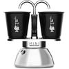 Bialetti Caffettiera Mini Express Induction, 2 Tazze (100 ml), Adatta a Tutti i piani cottura, Nera