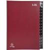 Exacompta 57035E - Cartella portadocumenti riciclata, in cartone extra resistente, 32 scomparti, 1-31, per DIN A4, fori di visualizzazione rinforzati in plastica, colore: rosso