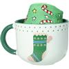 TAZZA COLAZIONE CALZA NEW BONE CHINA C/CALZINI COTONE