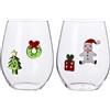 BICCHIERE W IL NATALE SOGGETTI NATALIZI ASSORTITI SET 2 PZ VETRO BOROSILICATO