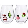 BICCHIERE W IL NATALE SOGGETTI NATALIZI ASSORTITI SET 2 PZ VETRO BOROSILICATO