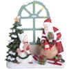BABBO NATALE C/FINESTRA RESINA C/LED