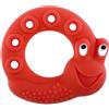 MAM Friends Lucy the Snail, Giochi sensoriali per neonati 2+, Rosso/Giallo | Stimola la vista, 100% caucciù naturale, Forma curva facile da afferrare, Fatto a mano, Senza BPA/BPS