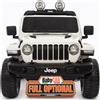 BabyCar Jeep Elettrica Per Bambini | Auto con Sedili in Pelle, Porte Apribili, MP3/USB/Micro SD | Macchina Elettrica per Bambini 12V con 2 Motori 35W | Licenza Ufficiale Jeep | Bianco