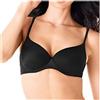 LORMAR Reggiseno Balconcino Mousse Liscio Coppa C - Realizzato in Microfibra con Ferretto e Coppa Preformata in Tessuto Strech Disponibile nei Colori Bianco, Nero e Nudo