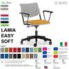 SEIPO LAMIA EASY SOFT LE0007N Poltroncina girevole base nera seduta imbotitta e schienale in polipropilene braccioli SEIPO TESSUTO V