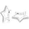 Loutade Orecchini a cerchio in argento Sterling 925, a forma di stella, a forma di cuore, con zirconi, ipoallergenici, cartilagine, dormire, orecchini geometrici, in argento 925, regalo per donne e