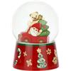 THUN, Boule De Neige Gnomo Oliver E Teddy in Vetro e Ceramica di Alta Qualità, Versione Grande, Collezione Natale, Arredamento da Collezione, Idea Regalo per Natale, Ø 9,9 cm; 14 cm h