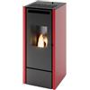 PUNTO FUOCO Stufa a pellet ventilata canalizzata PUNTO FUOCO Edda 11 KW rossa