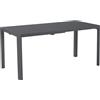 NATERIAL Tavolo allungabile da esterno rettangolare in alluminio grigio 6 posti L da 110 a 162x110cm, Idaho NATERIAL