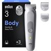 BRAUN RASOIO BRAUN BODY BG3530 LghtGrey BOX MN, Accumulatore , Autonomia di 80 min, Grigio