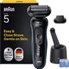 BRAUN RASOIO BRAUN SHAVER 52-B7200cc BLU BOX MN, Accumulatore , Wet & Dry, Autonomia di 50 min, Stazione pulizia, Blu