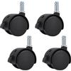 Penitue 4 Pezzi 360° Ruote Girevoli, 4cm Ruote Bloccabili | Stelo Diametro 8mm, Pesanti Sostitutive per Mobili Carrelli Armadi Frigoriferi Scaffali con Fori Predisposti