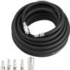 Wakects Tubo per aria compressa in gomma 15 m, 1/4 pollici tubi flessibili durevoli 9.5 mm di diametro Tubo gomma x aria compressa attacco rapido con 5 accessori