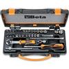 BETA - Set 13 Chiavi a Bussola 1/4 con 11 Inserti Giravite e 6 Accessori in Cassetta Metallica, Kit Professionale con Cricchetto e Prolunghe per Officina e Manutenzione, 900/C24