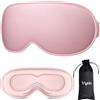 Vynix Mascherina per dormire, unisex, 100% oscurante, per dormire, a pressione zero, 3D, regolabile, con blocco della luce, per viaggi, pisolini, lavoro notturno, ufficio, colore nero