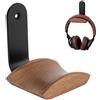 Benza Supporto per cuffie Ibbenzoa® in legno di noce, con finitura in impiallacciatura di noce e alluminio, realizzato in legno di noce americano, universalmente compatibile, montabile con nastro adesivo 3M o con viti